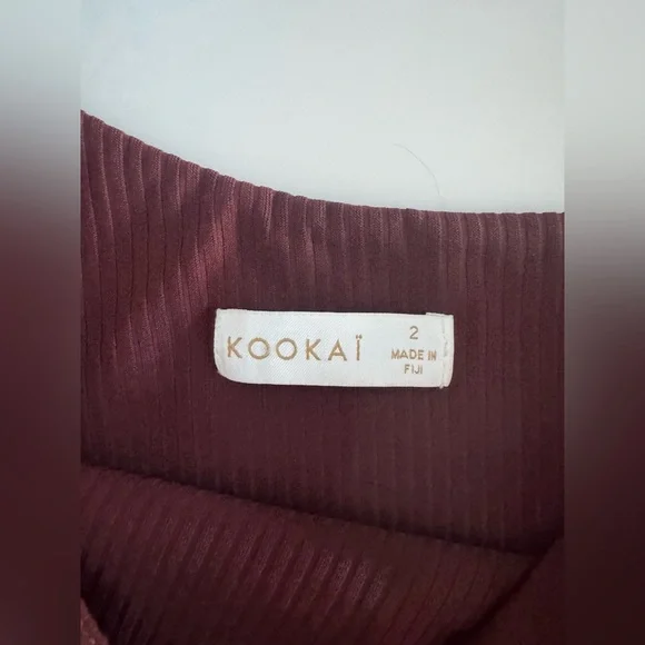 Kookai Ribbed One Shoulder Top - Picture 2 of 4